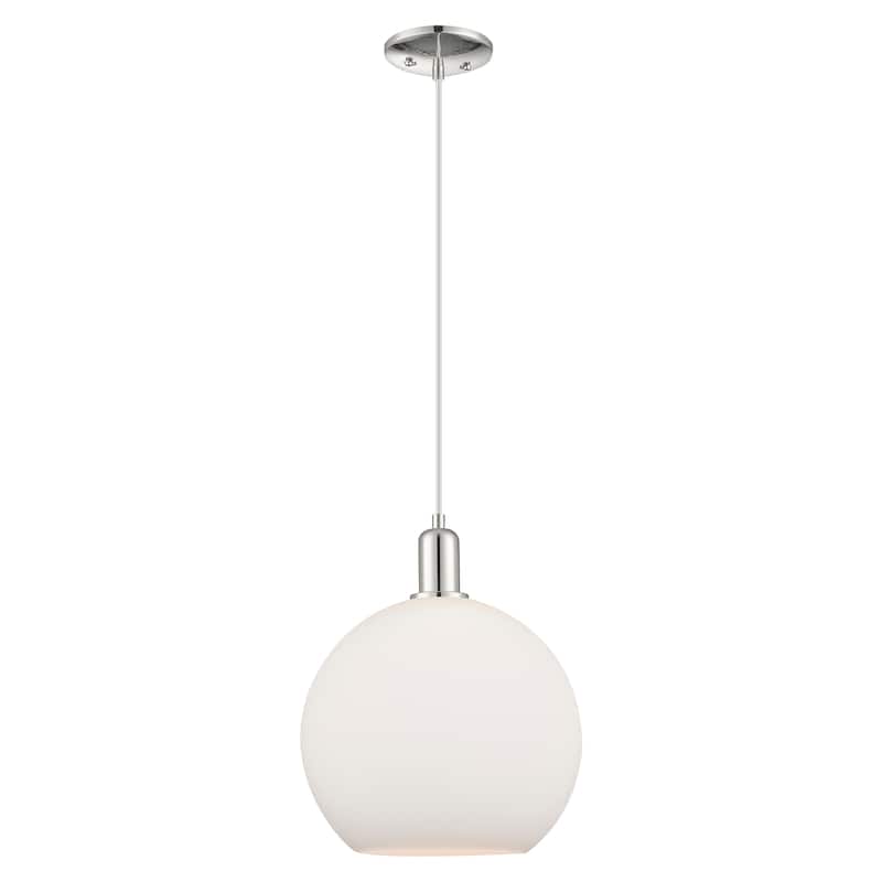 Innovations Lighting Endless Possibilities Arcadia - Athens - 1 Light 12" Cord Hung Mini Pendant - Polished Nickel/Matte White