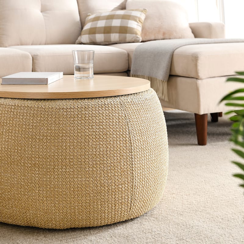 Round Storage Ottoman