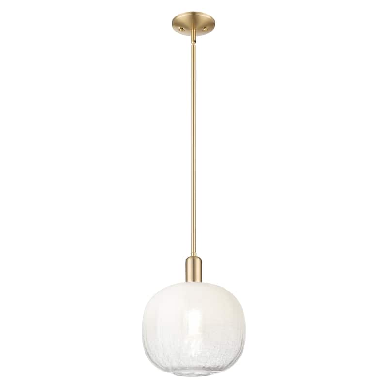Innovations Lighting Downtown Urban - Brookhaven Sphere - 1 Light 10" Stem Hung Mini Pendant - Champagne Bronze/Opal Shade