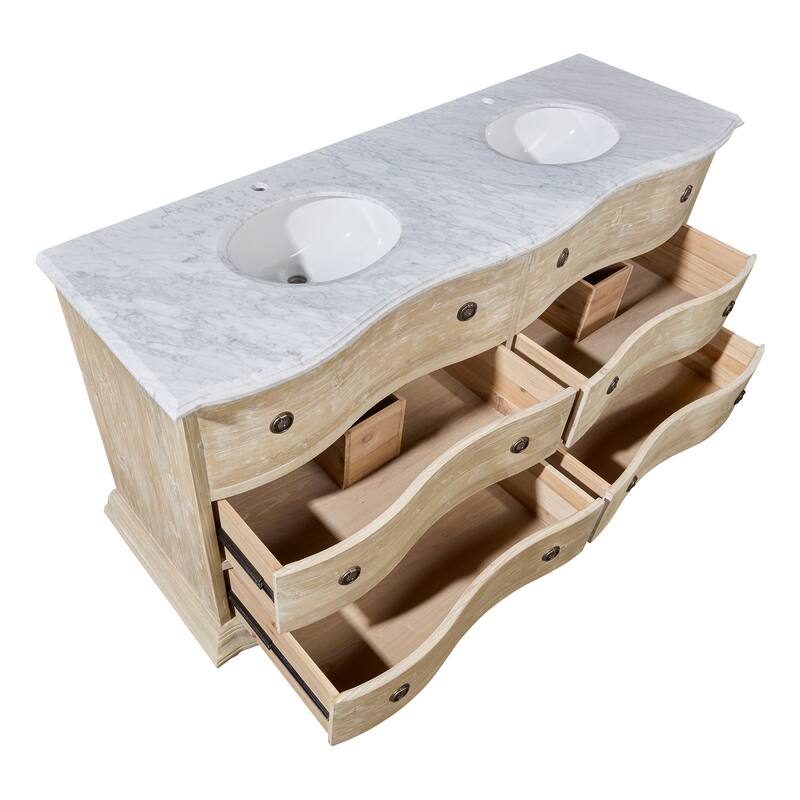 Reclaimed Pine Double Serpentine Vanity
