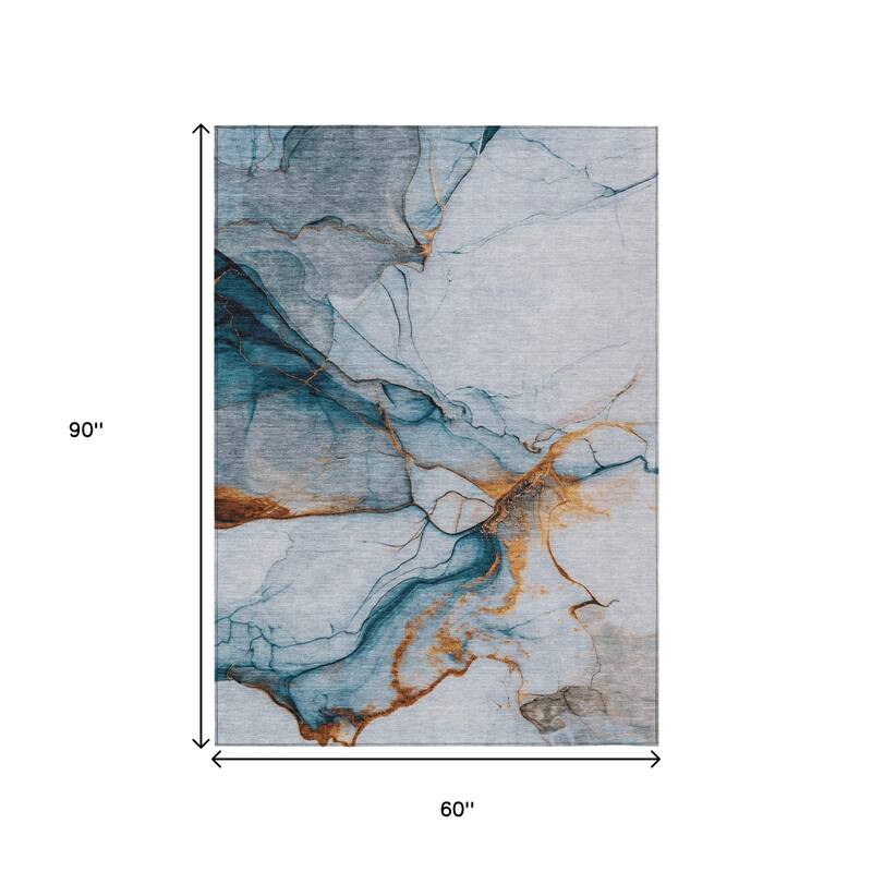 HomeRoots Abstract Modern Rectangle Outdoor Rug
