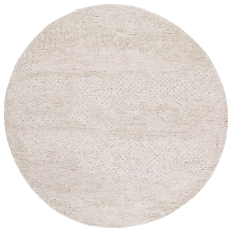 SAFAVIEH Handmade Harvest Dylis Modern Contemporary Wool Rug - 6' Round - Rust/Beige