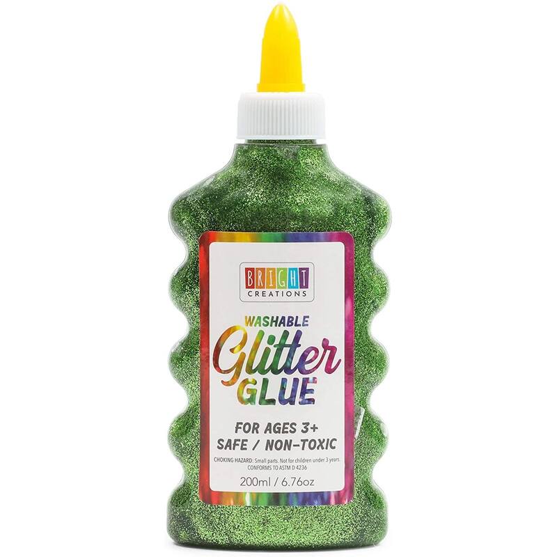 Bright Creations 8 Pack Metallic Art Glue with Glitter Paint Gel Bottles, 8 Colors, 6.76 oz