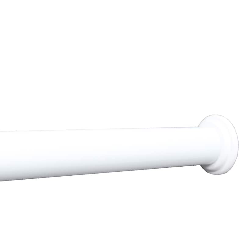 1-inch Adjustable Tension-mounted Shower or Window Curtain Rod - 24"-42" - Glossy White