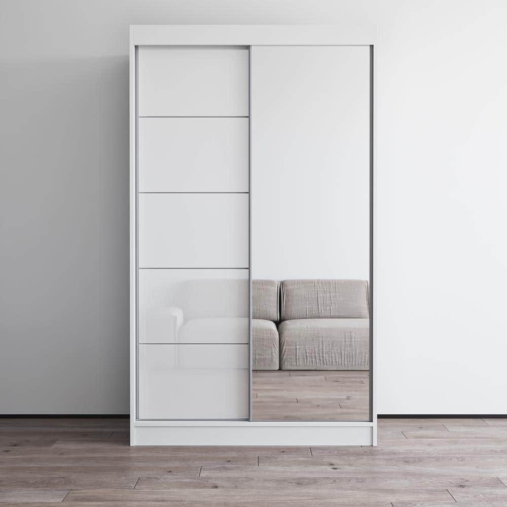 Aria High Gloss 2-door Modern Wardrobe with Mirror