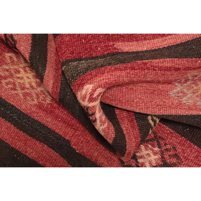 Hand Woven Oriental 100% Wool Carpet Southwestern Tribal Multi-Colored Kilim Area Rug - 9' 9'' X 5' 11''