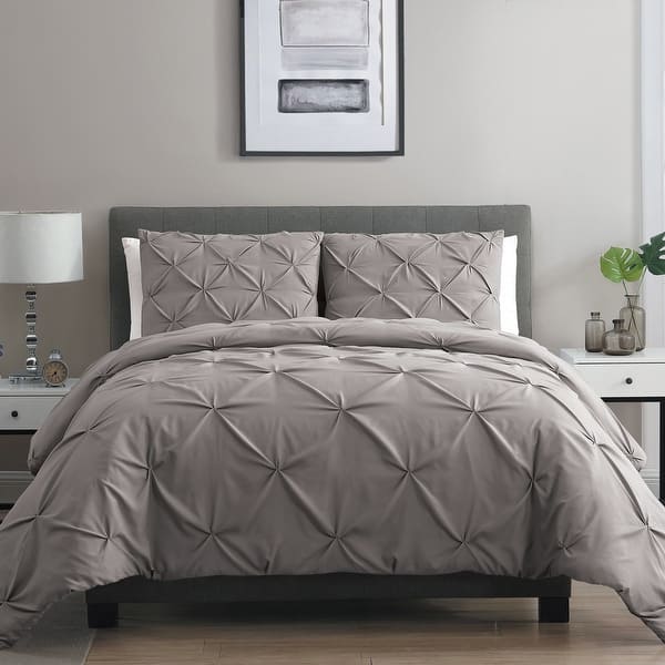 slide 2 of 36, VCNY Home Carmen 3-Piece Pintuck Duvet Cover Set Grey - King