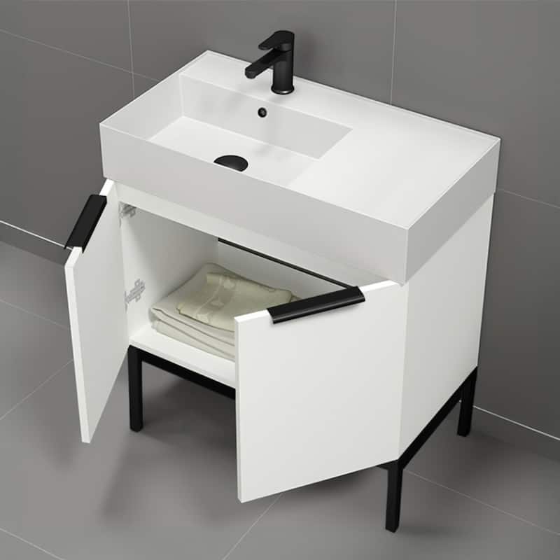 Nameeks Derin-3217-C-L Derin 32" Free Standing Single Basin Vanity Set