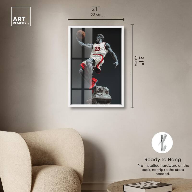 Basketball White Uniform Shadowbox by Art Remedy