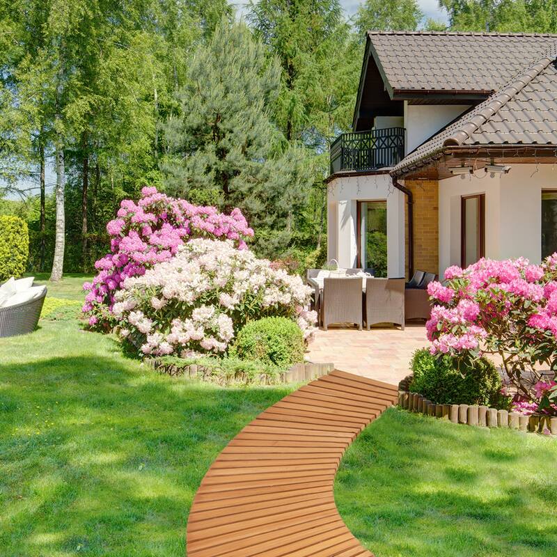 Costway 7 FT Wooden Garden Pathway with Anti-slip Surface Metal Wires - See Details