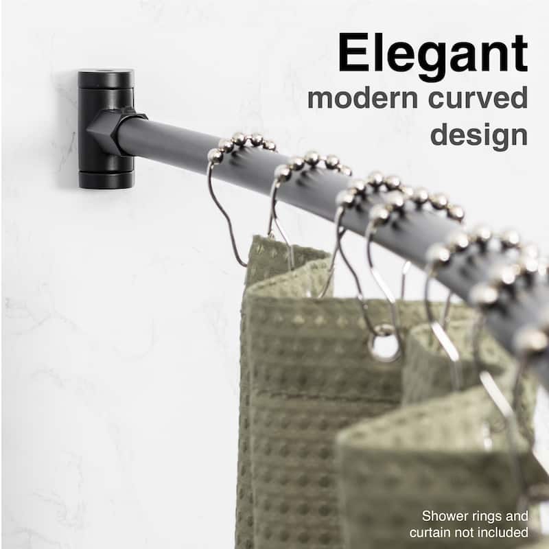 Curved Shower Curtain Rod Adjustable 36 to 61 inches by JS Jackson Supplies