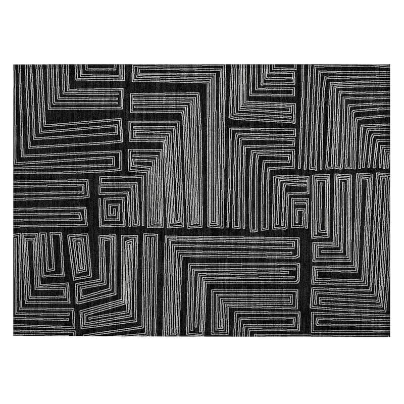 Machine Washable Indoor/ Outdoor Contemporary Stack Chantille Rug