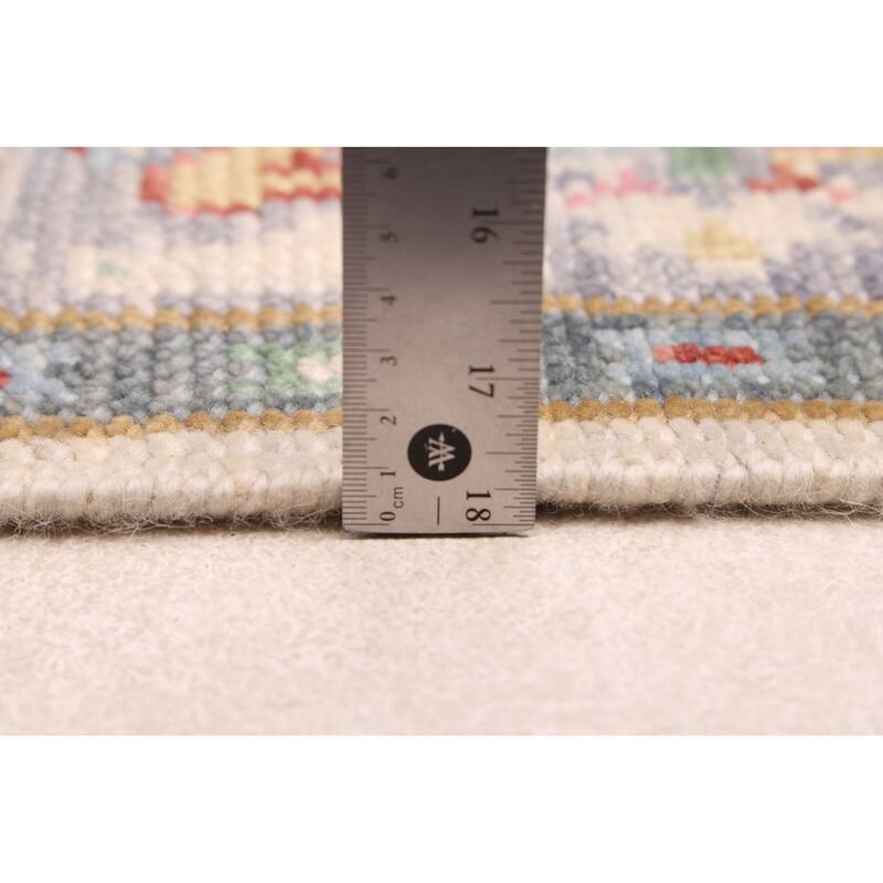 ECARPETGALLERY Hand-knotted Modern Oushak Light Grey Wool Rug - 3'2 x 4'11