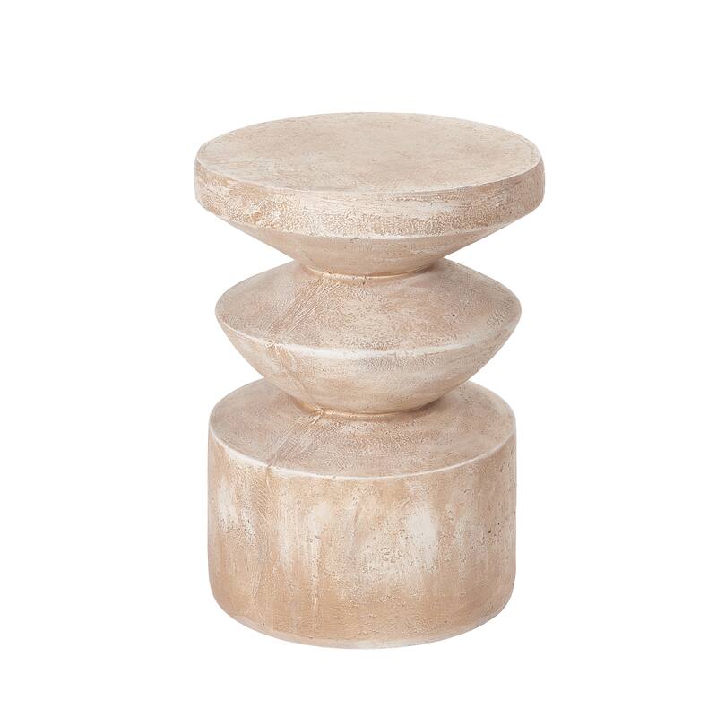 Christopher Knight Home - Modern Handmade 15.16" Lightweight MgO 3-Layer Accent Side Table for Indoor and Outdoor Use