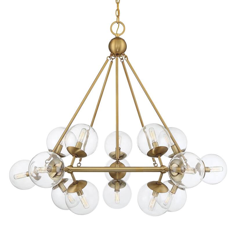 Savoy House 1-1932-15 Orion 15 Light 45" Wide Abstract Chandelier - Warm Brass