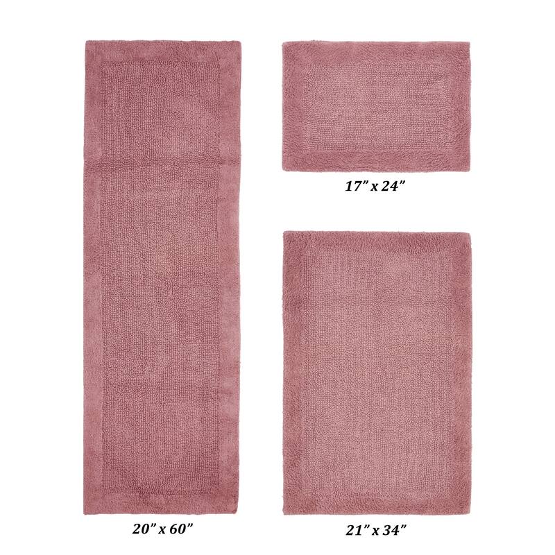Better Trends Bath Rugs Set 100% Cotton Tufted Soft Water Absorbent Bathroom Rug for Shower, Sink Bath Mats Edge Collection