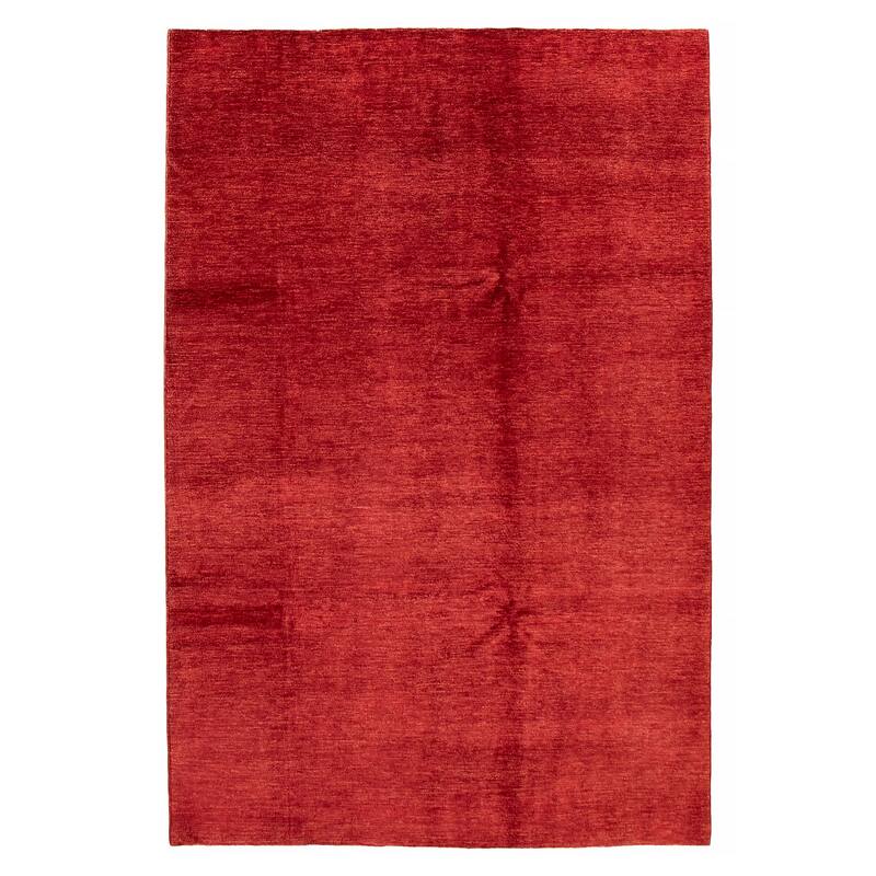 Pak Finest Gabbeh Red Rug 6'7" x 9'9" - 6'7 x 9'9 - Red - 6'7 x 9'9