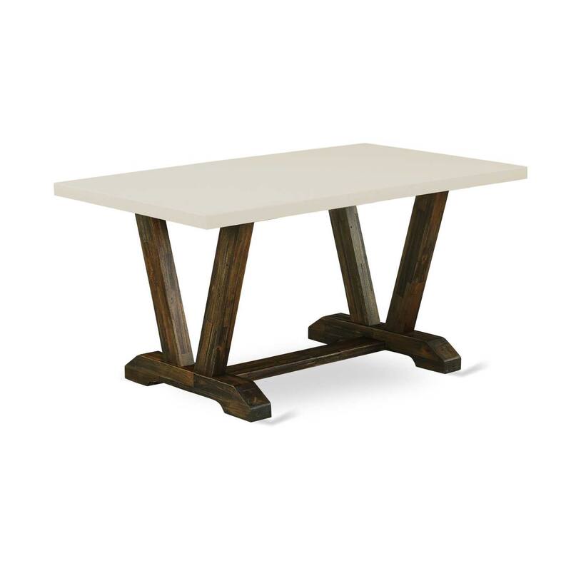 HomeStock 7-Pc Rectangle Natural Oak Finish Solid Wood Top Dining Table with 6-Chairs