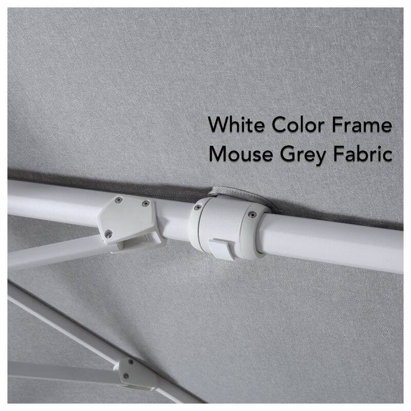 Margutta 10 ft. Square Aluminum Cantilever Tilt Outdoor Patio Umbrella with Granite Base in Mouse Gray