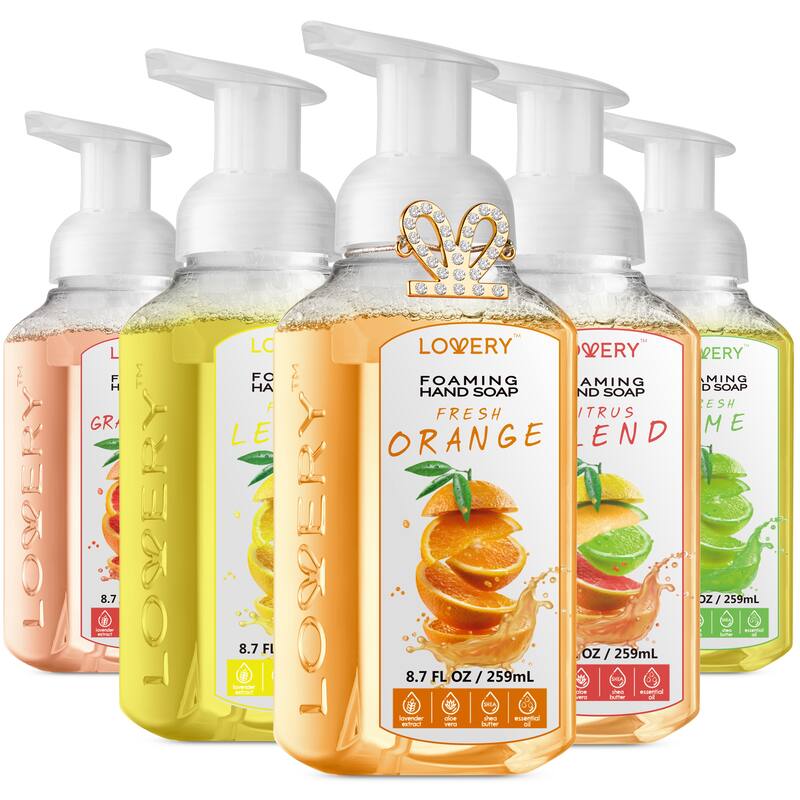 Lovery Foaming Hand Soap - Pack of 5 - Moisturizing Hand Soap - Citrus - 5 pc