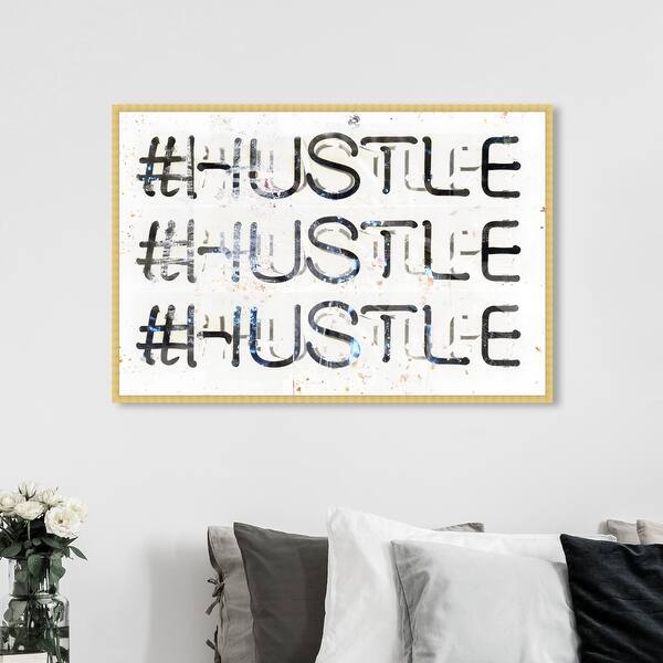 Shop Oliver Gal Hustle Typography And Quotes Wall Art Framed Print Inspirational Quotes And Sayings Black White Overstock 32194893