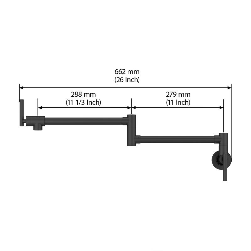 Lordear Wall Mount Brassmetal Pot Filler Faucet with Single Hole 360 Degree Rotation Dual Joints