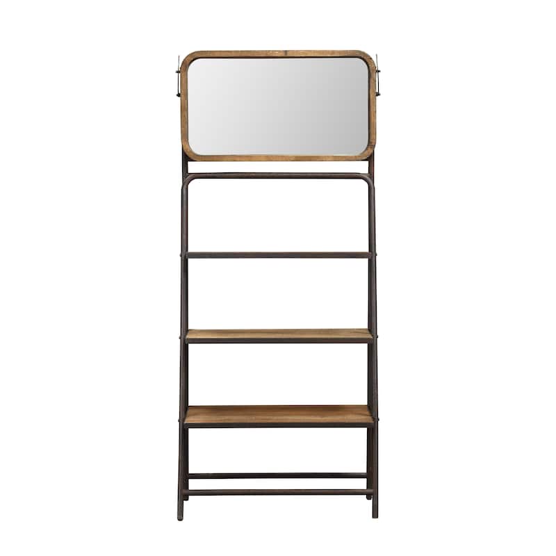 Gloria Industrial 3 Shefl Mirror Bookshelf