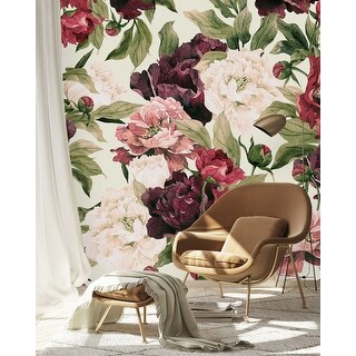 Red Flowers Wallpaper Peel and Stick and Prepasted - Bed Bath & Beyond ...
