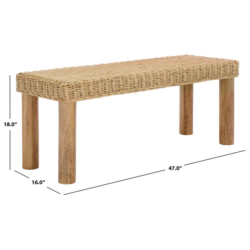 SAFAVIEH HOME Shazza Weaved Bench - 16"W x 47"D x 18"H