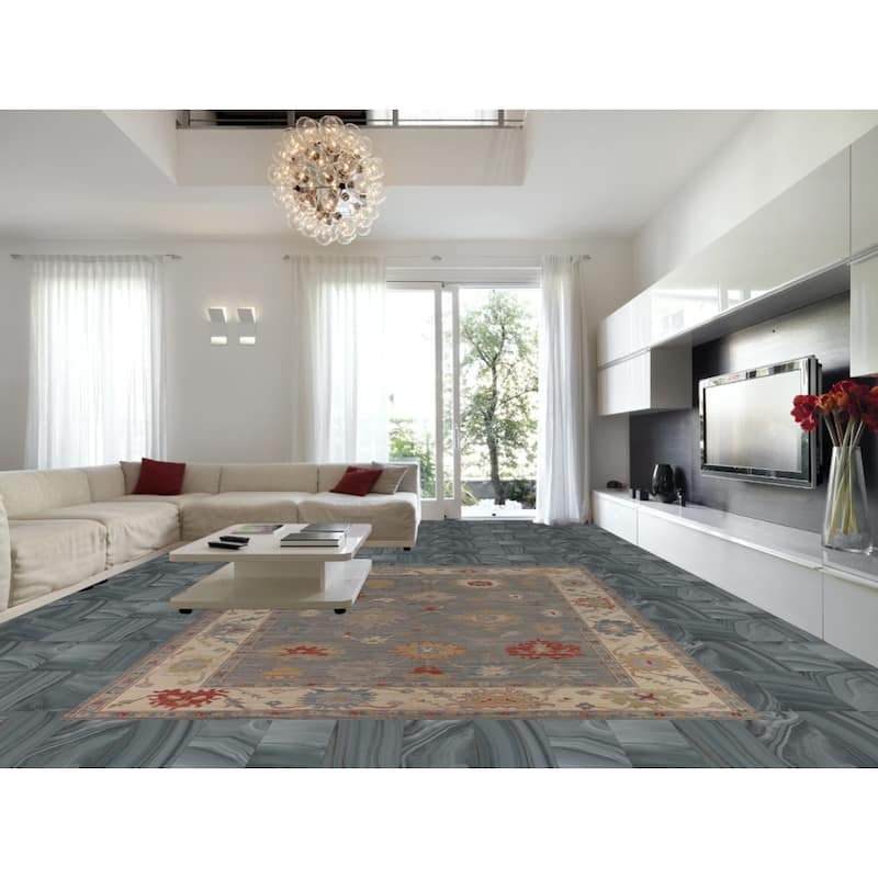 Oushak Turkish Large Area Rug Handmade Vegetable Dye Wool Carpet - 10'0"x 14'0"