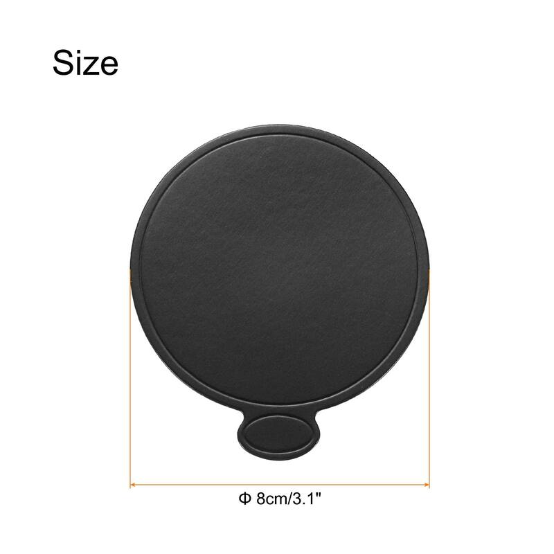 Mini Cake Boards, Mousse Cake Cardboards Round for Cake Bases - Black - 8 cm/3.1 inch
