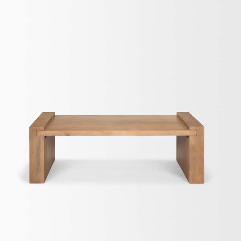Wesson Brown Wooden Rectangular Coffee Table