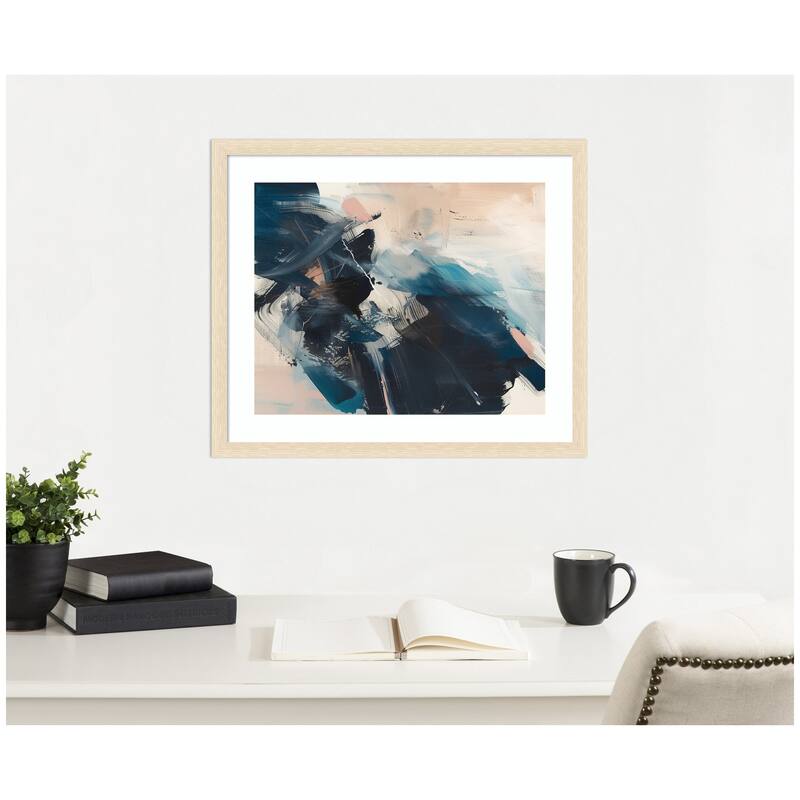 Kate and Laurel Framed Art Deep Blue Momentum II by Amy Lighthall