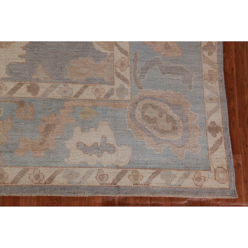 Hand Knotted Oriental 100% Wool Carpet Transitional All-Over Greys & Charcoal Oushak Area Rug - 11' 8'' X 8' 6''