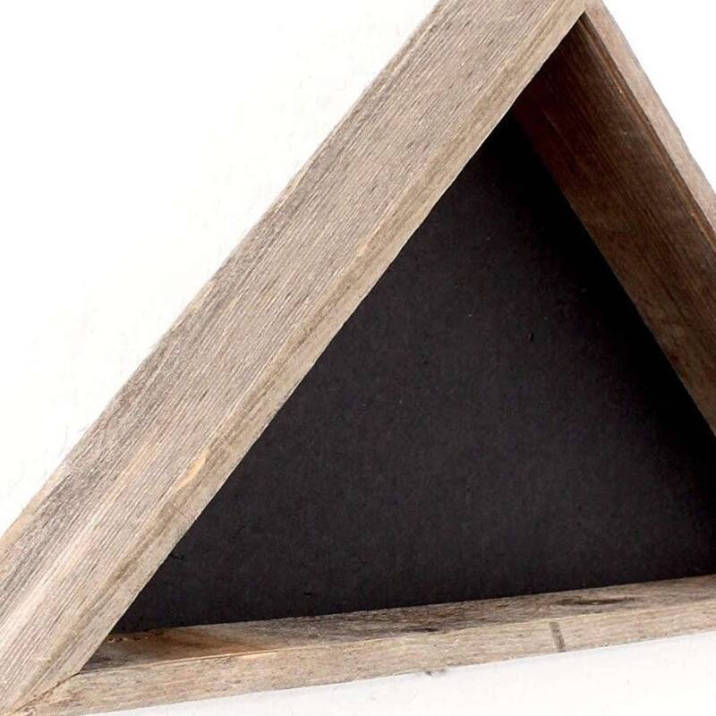 HomeRoots 26" X 14" Gray Wood Triangle Hanging Dimensional Sculpture - 14W x 4 D x 26 H