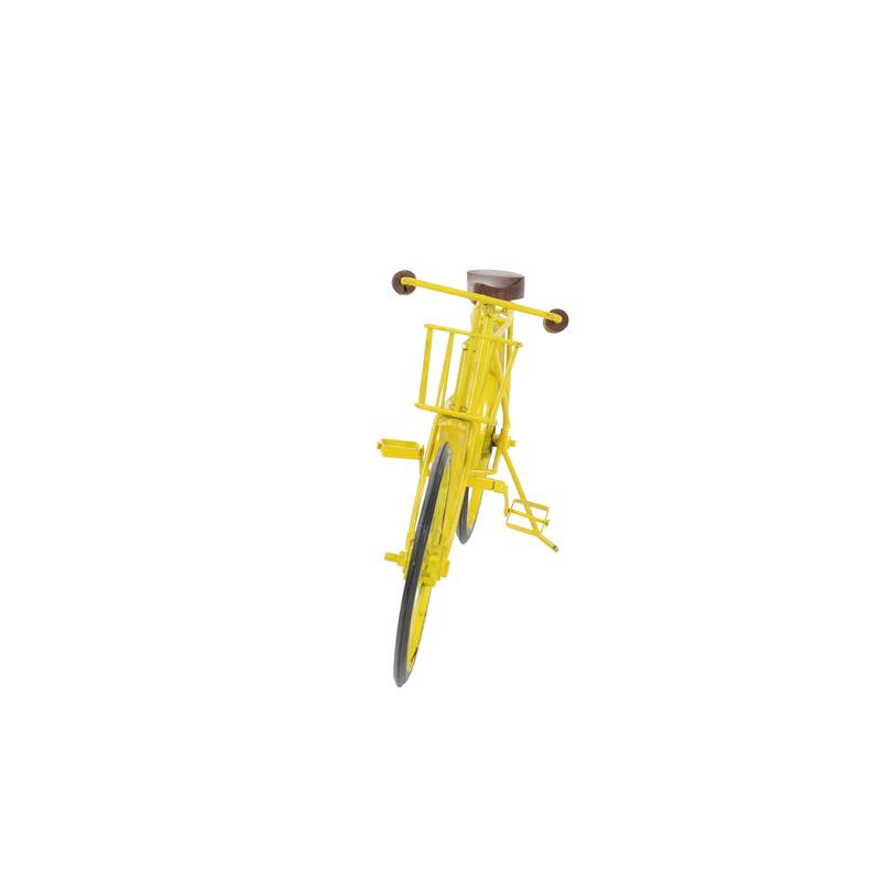 Yellow, Blue or Silver Metal Bike Decorative Sculpture with Wood Accents