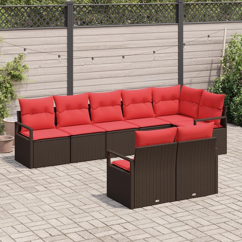 9 Piece Garden Sofa Set with Cushions - 113×48×27.2