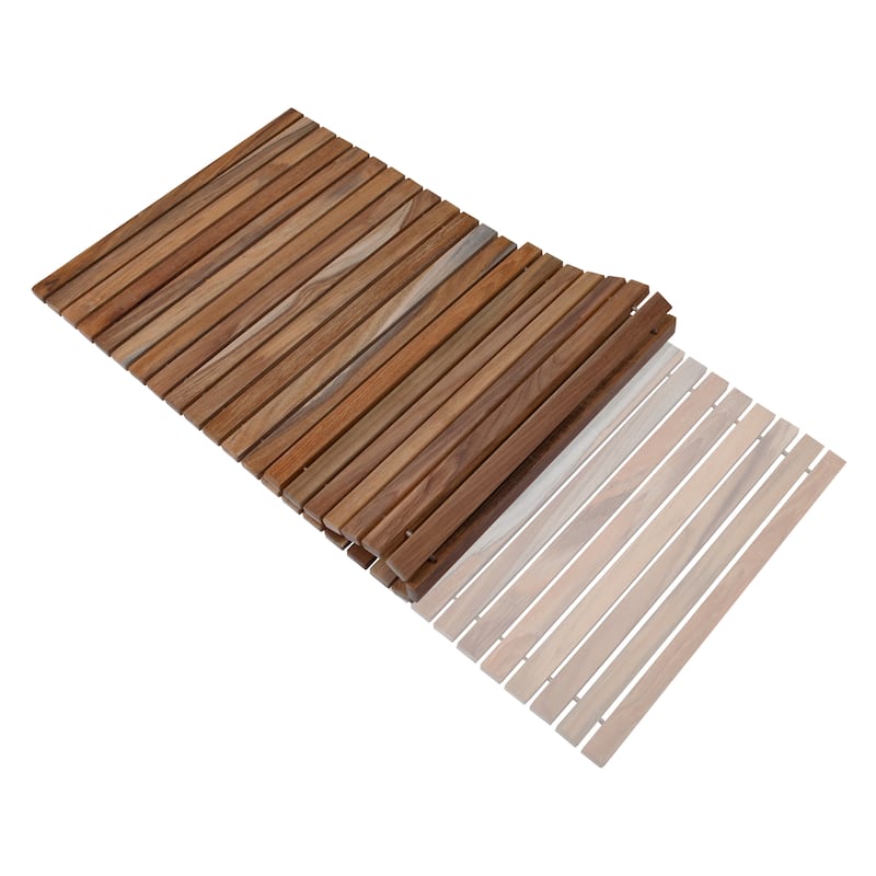Nordic Style Premium Natural Teak String Shower Mat 40in