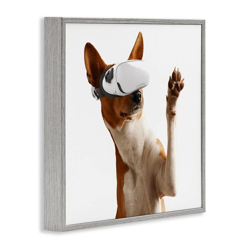 Stupell VR Gamer Dog Framed Giclee Art Design By CAD Designs