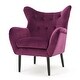 preview thumbnail 8 of 11, Purple Velvet Armchair Wingback Chairs Sofa Chair Accent Chairs Lazy Chair