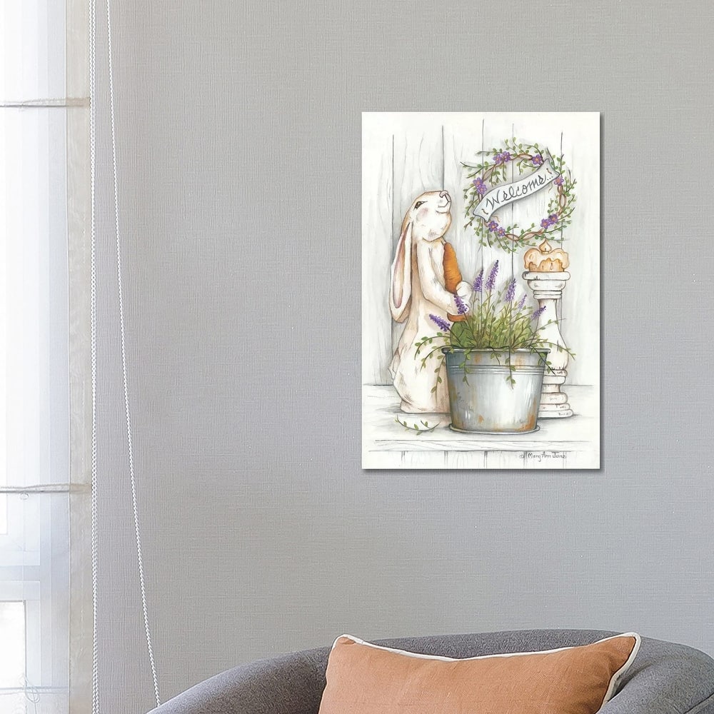 iCanvas "Welcome Bunny" by Mary Anne June Canvas Print