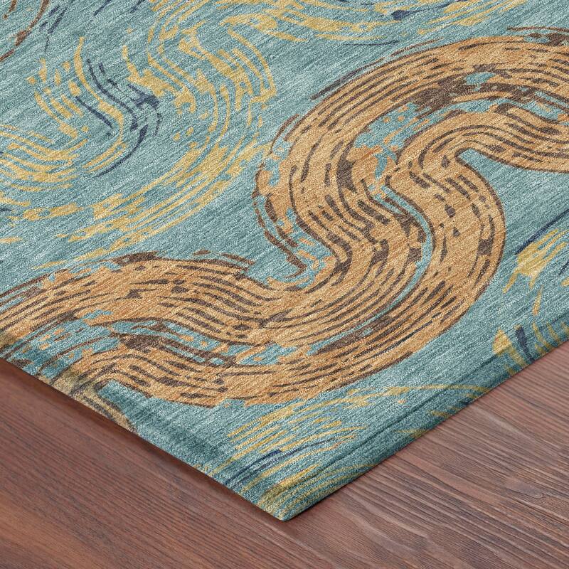 Machine Washable Indoor/ Outdoor Modern Ari Chantille Rug