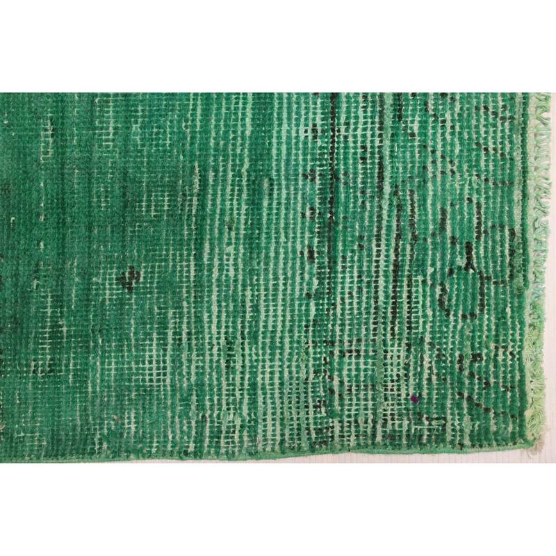 ECARPETGALLERY Hand-knotted Color Transition Green Wool Rug - 4'11 x 5'7
