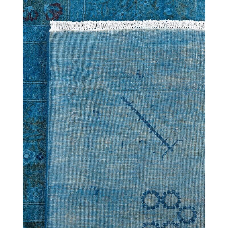 Fine Vibrance One-of-a-Kind Hand-Knotted Area Rug - Blue, 8' 2" x 10' 5" - 8' 2" x 10' 5"