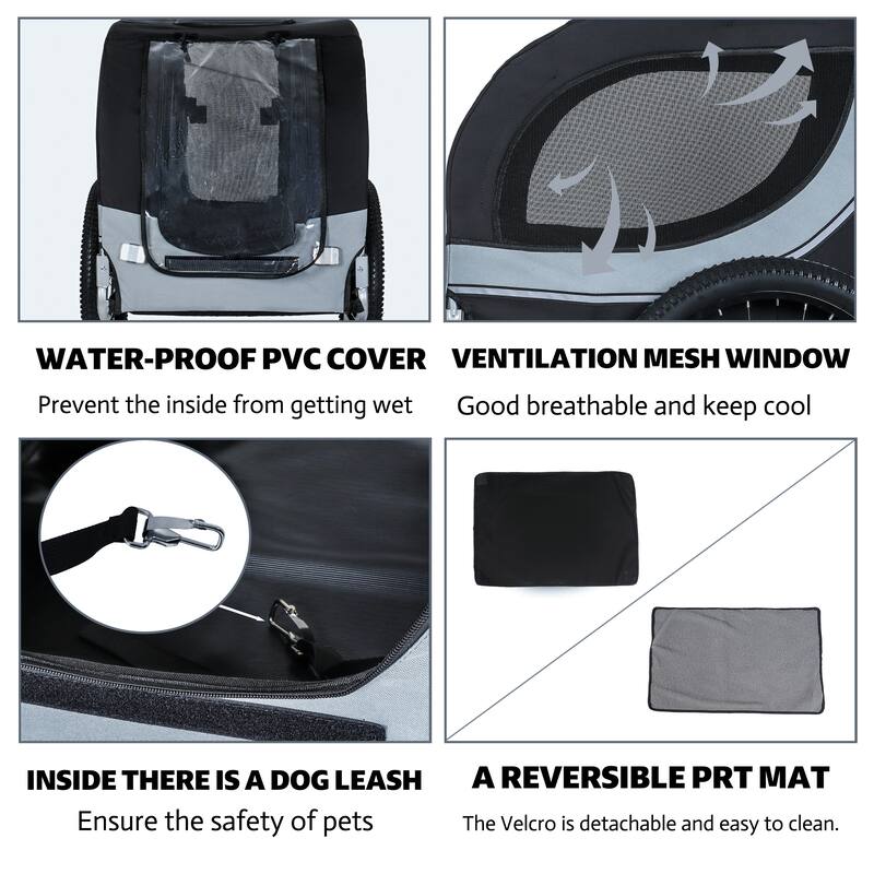 Large Folding Bike Trailer for Dogs, 100LB Capacity All-Terrain Pet Carrier for Cycling, Jogging, Camping & Outdoor Adventures