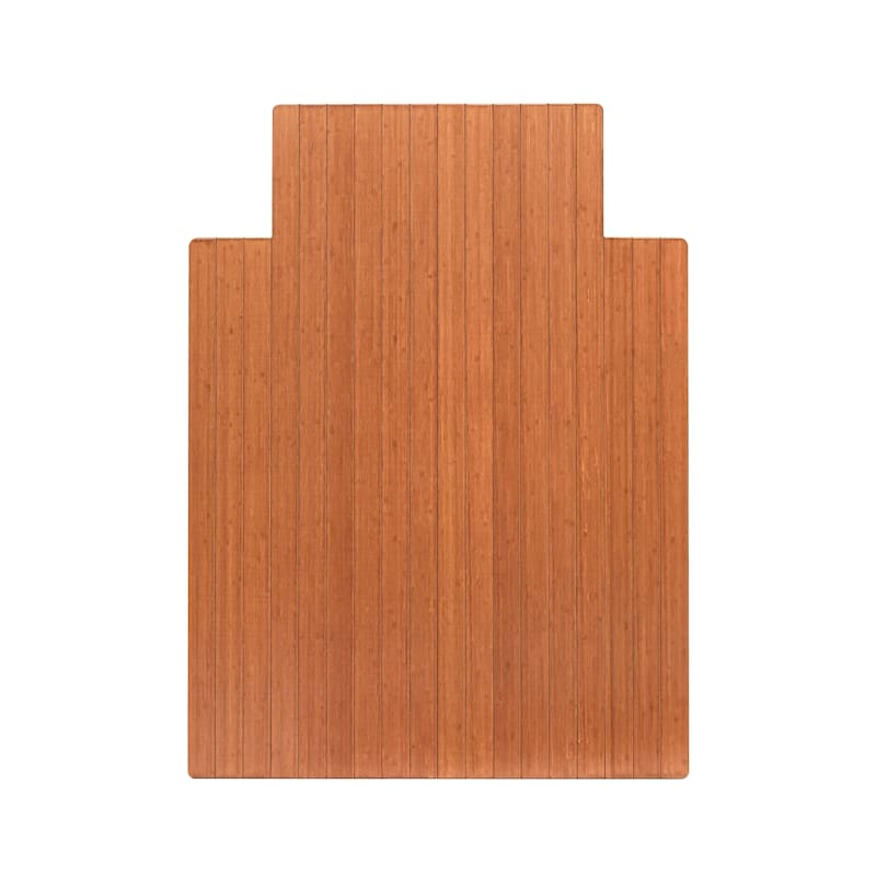 Jani Eco Bamboo Roll-up Rectangular Chair Mat with Lip - Durable and Eco-Friendly Chair Mat