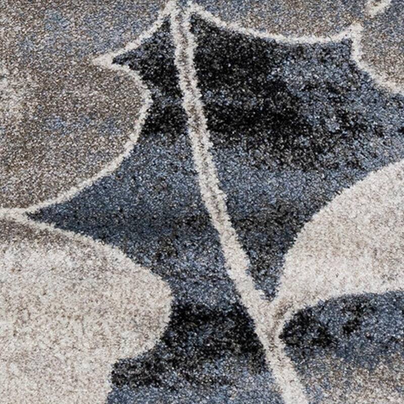 HomeRoots Botanical Leaves Modern Runner Area Rug - 2' X 8'