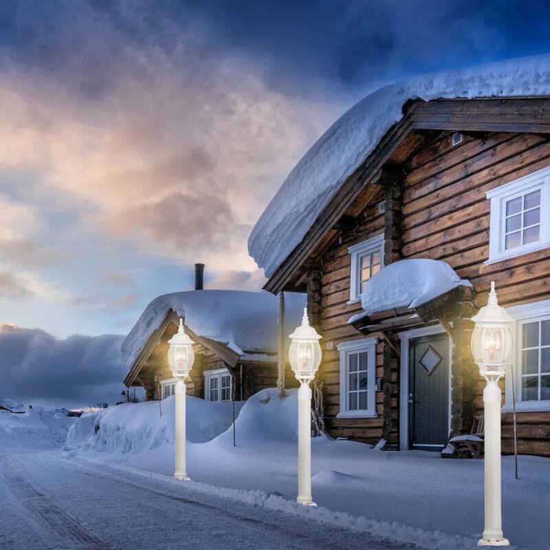 Outdoor 1/3 Light Post Lantern with Pier Mount Base(Pack 1 or 2)