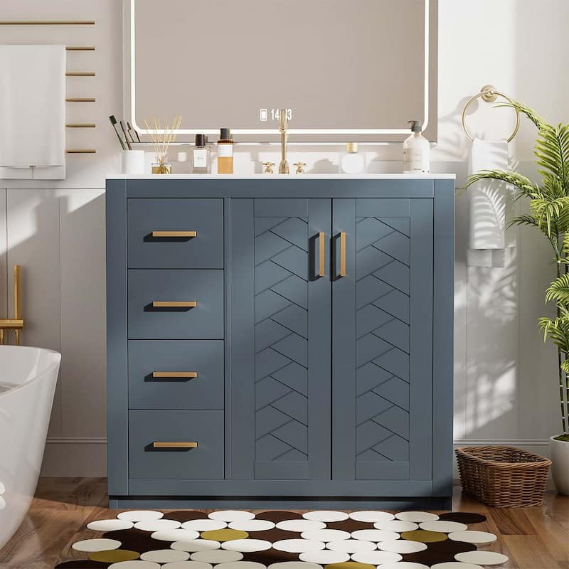 36'' Bathroom Vanity with Ceramic Sink Combo