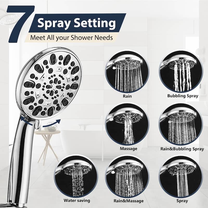PROOX Bath Dual Shower Head and Handheld Shower Extend Arm (Valve Not Included)